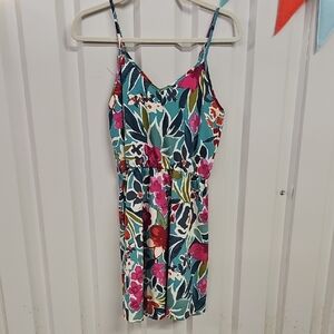 SHEIN Blue and Pink Spaghetti Strap Sundress